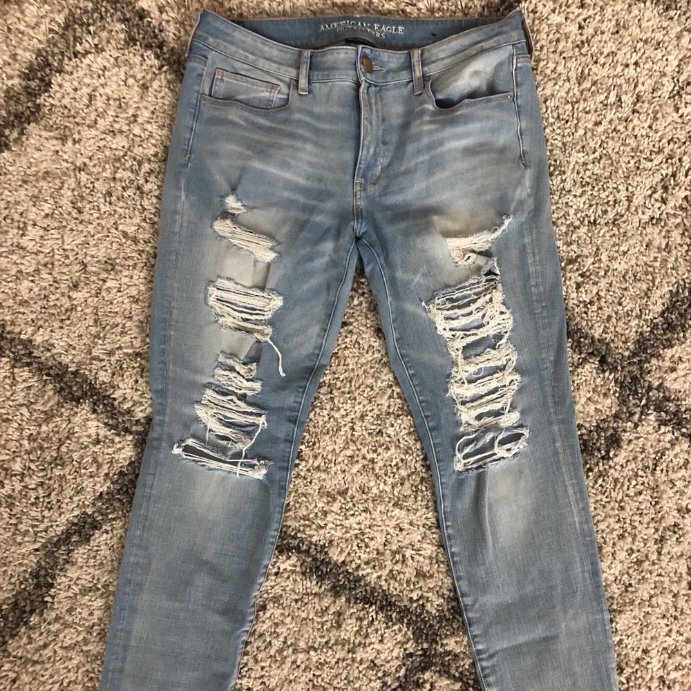 AE Super Stretch Destroyed Skinny Jeans